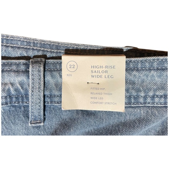 Universal Thread Jeans Women 22 Reg High Rise Sailor Wide Leg Ankle Gray Wash - Picture 5 of 12